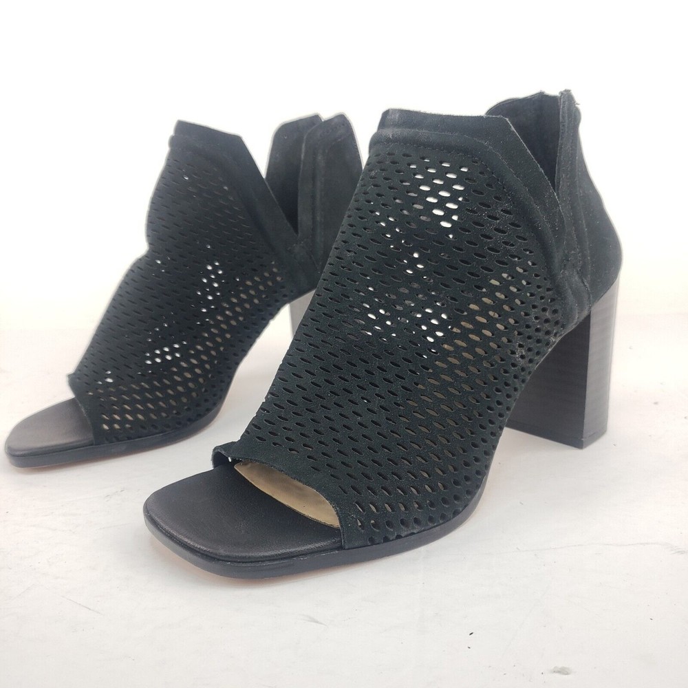 VINCE CAMUTO Women's Black Suede Leather Ankle Boots Heels Shoes Size 5.5